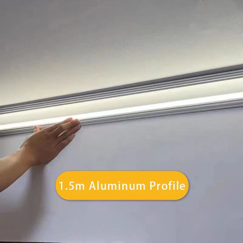 

Free Ceiling Corner Wall Washing 1.5m LED Top Corner Aluminum Profile Plaster Linear Light Bedroom Luminous Bar Strip Lamp