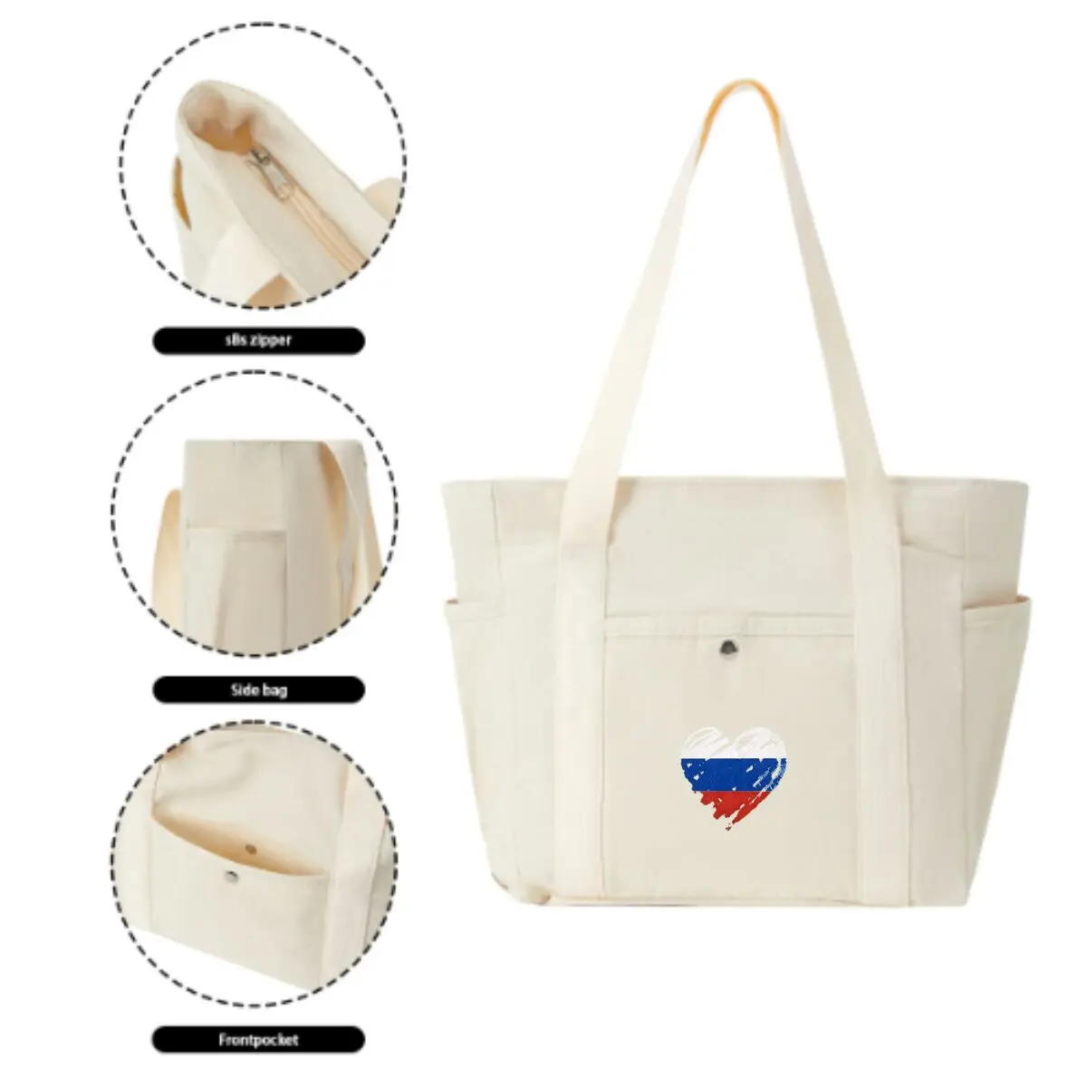 Heart - Shaped Flag Love Shoulder Bag Large Capacity Daily Commuter Casual Handbag
