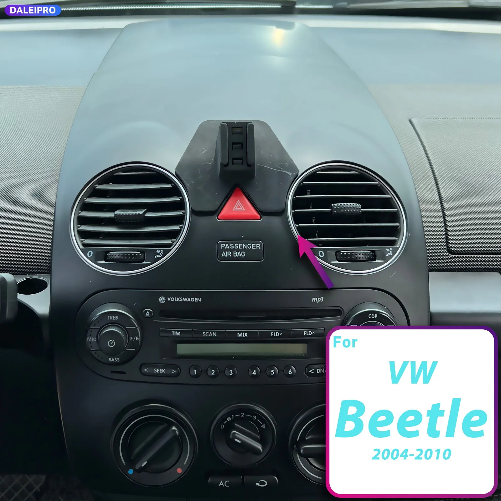 For Volkswagen VW New Beetle 2004-2010 Vehicle-Specific Phone Holder Base Smart Car Phone Mount 66W Charging Holder Accessories