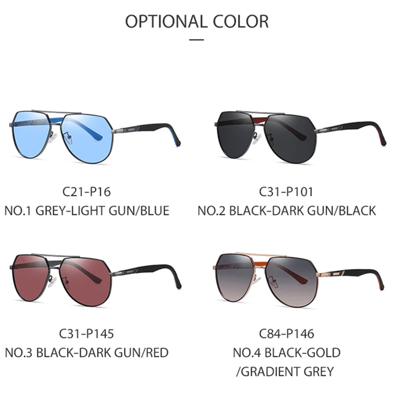 New Men Pilot Polarized Sunglasses UV400 Women High Quality Sun Glasses Metal Eyeglasses Frames Outdoor Fishing Driver Eyewear