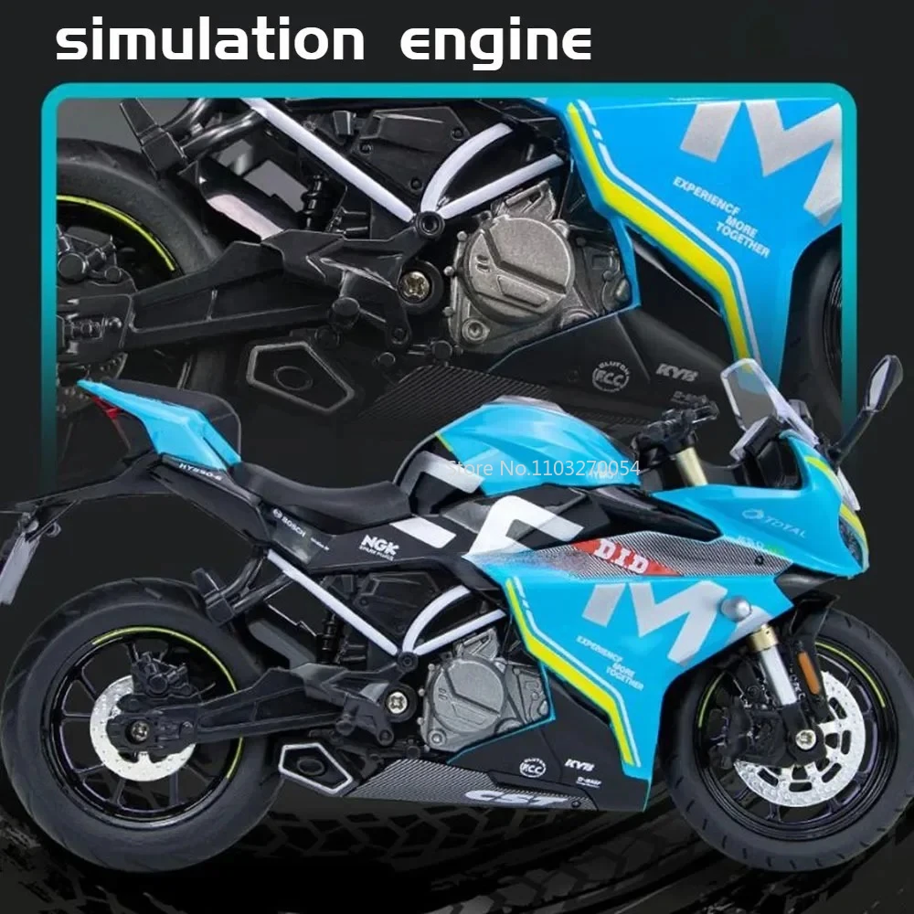 1/12 Spring Breeze 250SR Motorcycle Model Toy Car Alloy Diecast with Sound Light Motorbike Models Toys for Boys Collection Gifts