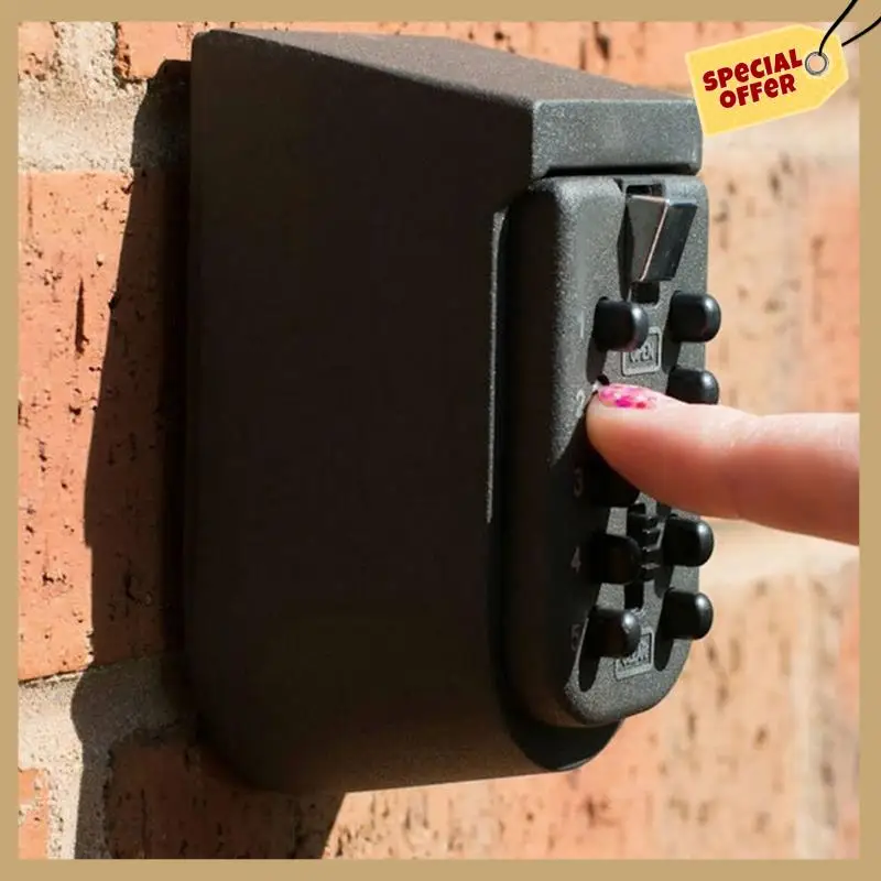 Wall Mounted Key Safe Box Weatherproof 10-Digit Combination Lock Anti-Theft Storage For Home & Outdoor Use