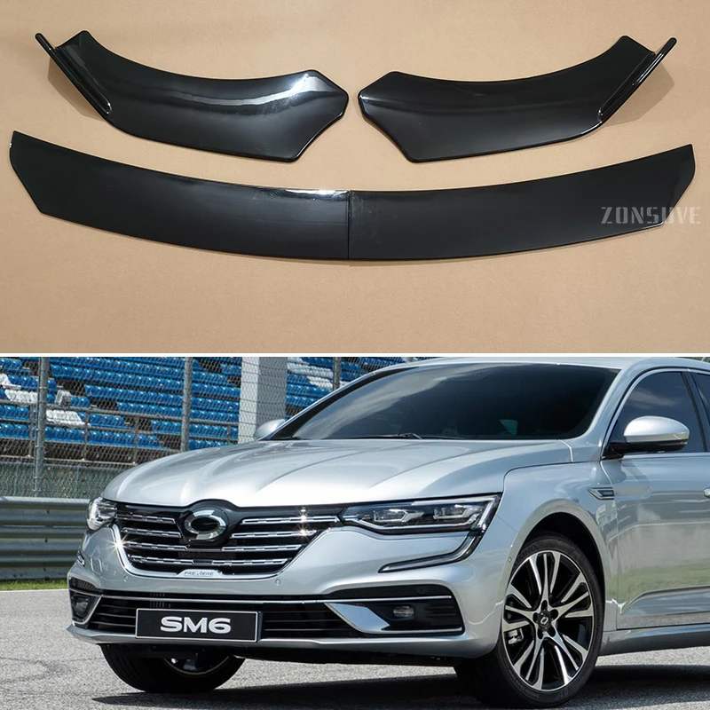 For Renault SM6 2021--2024 Year Front Bumper Lip Splitter Spoiler Body Kit Accessories Universal 4pcs