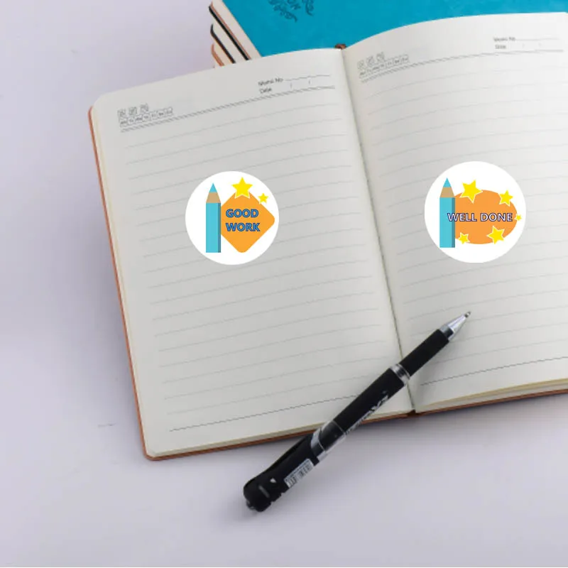 100-500 Buah Stiker Hadiah Pensil Lucu untuk Anak-anak Kawaii Stiker Anak-anak Motivasi dengan Pola Bintang Persediaan Guru Kelas