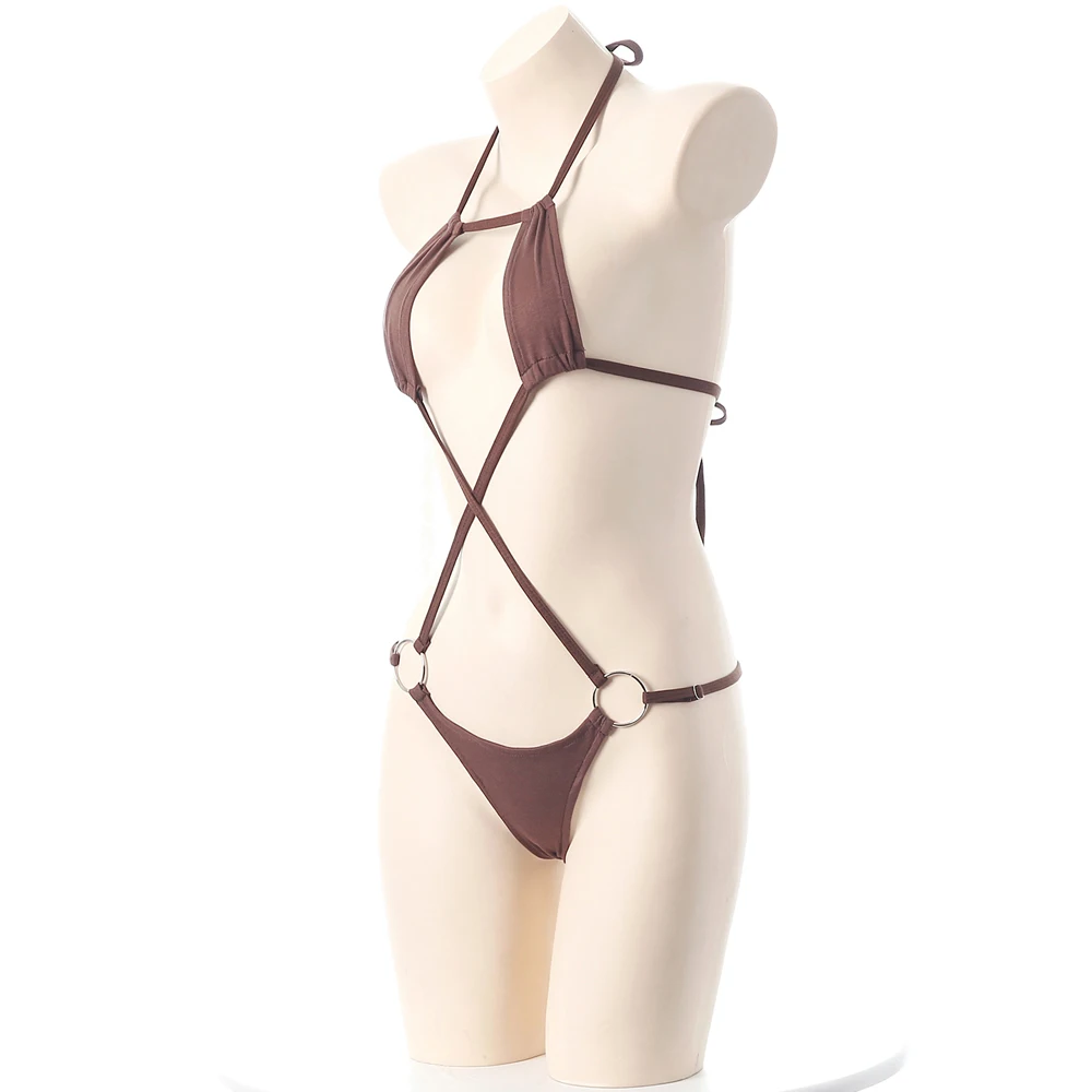 XXOO-Lencería erótica de Anime para chica, traje de baño de Bikini con láser bonito para playa y verano, conjunto de ropa interior de tres puntos, disfraz de Cosplay