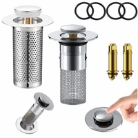 Stainless Steel Floor Drain Filter Washbasin Plug Anti Odor Pop-Up Bounce Core Basin Stopper Hair Catcher Shower Sink Strainer