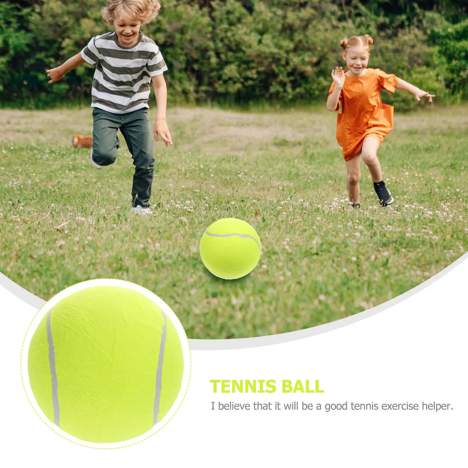 

Inflatable Tennis Ball Durable Rubber Large Size Kids Sports Toys Comfortable Soft Tennis Exercise Helper Ball