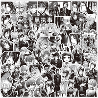 10/30/75pcs Anime Black Butler Stickers Cartoon Decals DIY Phone Case Water Bottle Guitar Cool Black and White Graffiti Sticker