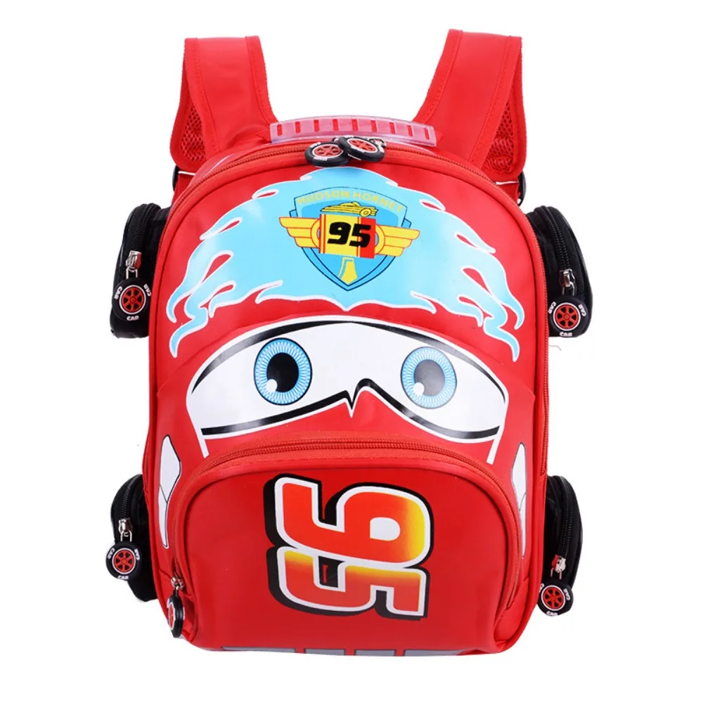 New Cartoon Cars Kids Backpack Fashionable Large Capacity Breathable Waterproof 3D Student School Bag Boys Girls Birthday Gifts