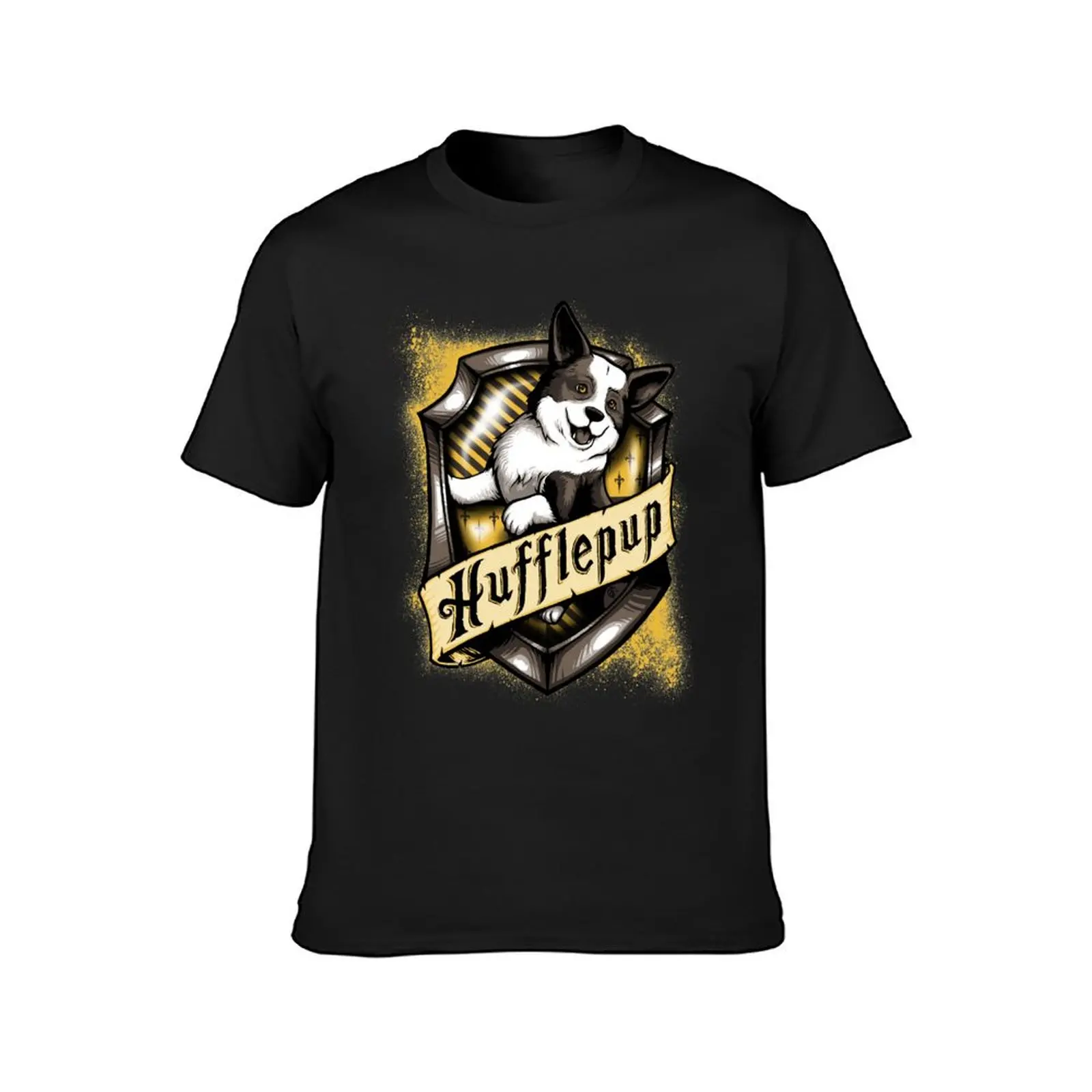 Hairy Pupper Doghouses - Hufflepup T-Shirt heavyweights Short sleeve tee mens vintage t shirts