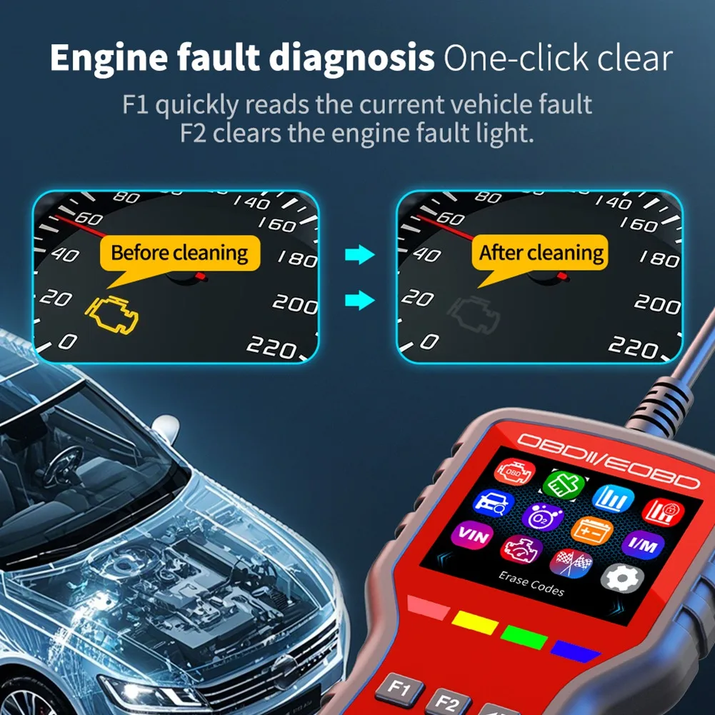 Ingenious-Oxygen Sensor Test Tester OBD2 Scanner Read/Reset Fault Code With Freeze Frame Diagnostic Tool Multilingual System& HD