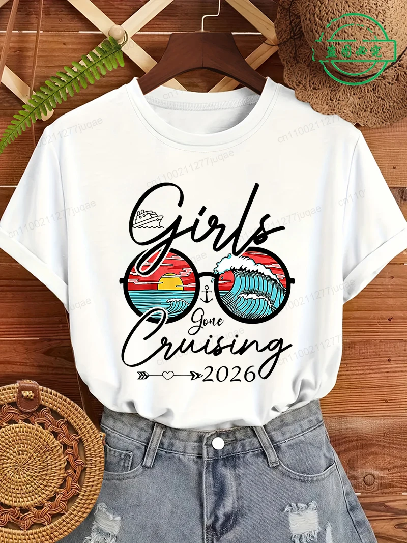 Girls Gone Cruising 2026 Shirt, Cruise Tops, Girls Trip T-Shirts, Girls Ship Tee,Vacation Shirt, Bride Cruising T-shirt Clothing