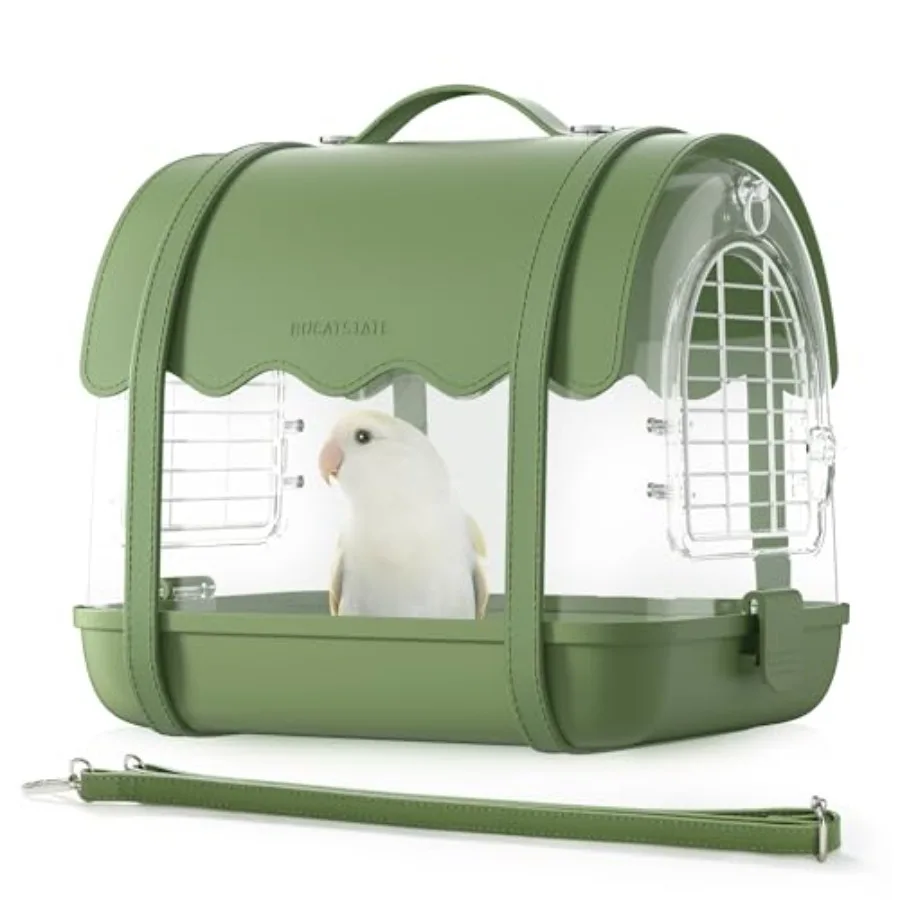 

Bird Carrier Backpack with Shade Cover Travel Bird Cage Bag Lightweight Visible Window for Parrots Small Cockatiels Budgie and