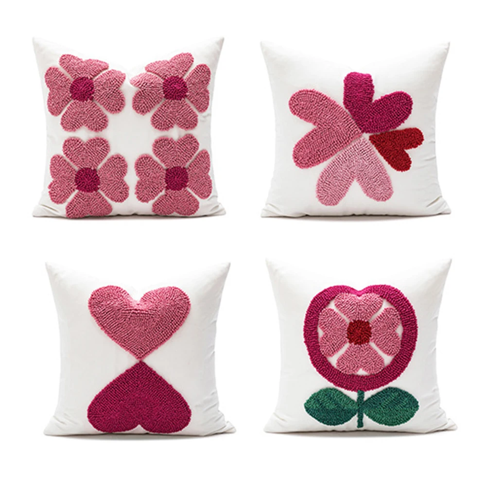 Funda de almohada bordada de lona de 45x45cm, Cojines Decorativos Para sofá, almohada Jacquard Para sala de estar, dormitorio, fundas de almohada Para cabecera