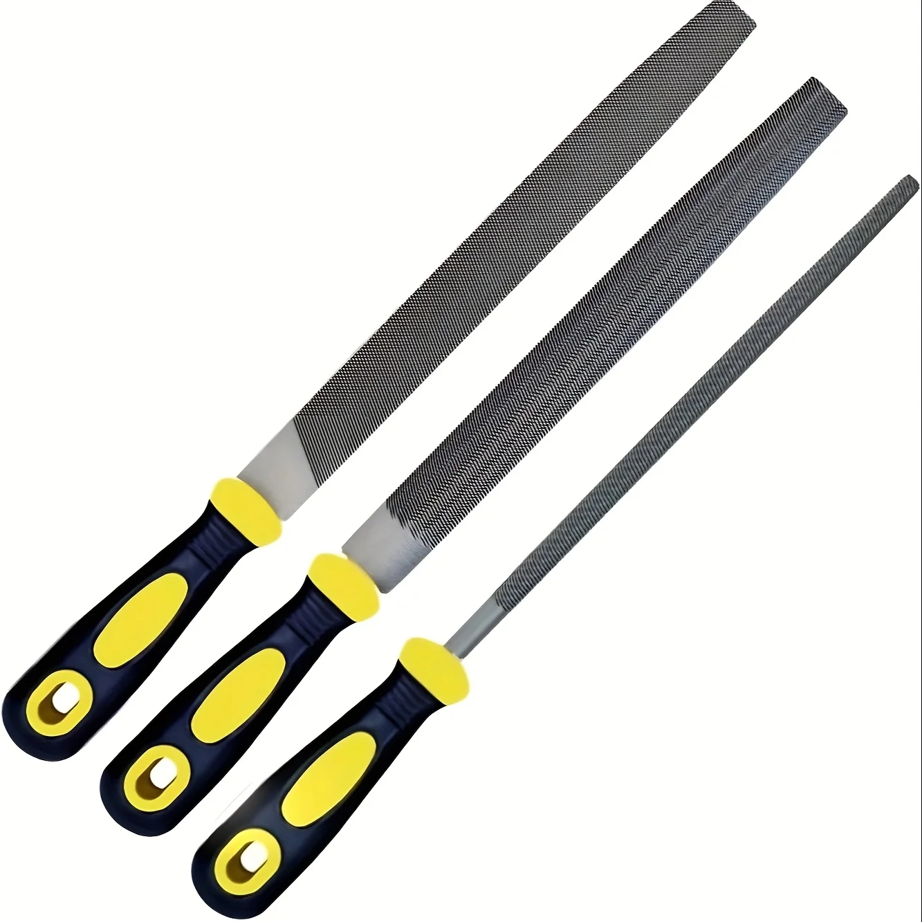 

File Set, 8-inch, Professional High Carbon Steel File, Includes Flat/Round/Half-Round, Work for Metal, Wood