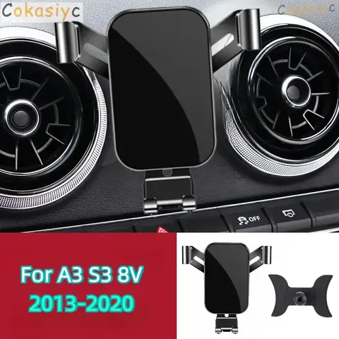 아우디 A3 S3 RS3 8V Q2 SQ2 에어 벤트 마운트 자동차 스타일링 브래킷 GPS 스탠드 회전식 지원 모바일 액세서리에 대한 자동차 전화 홀더