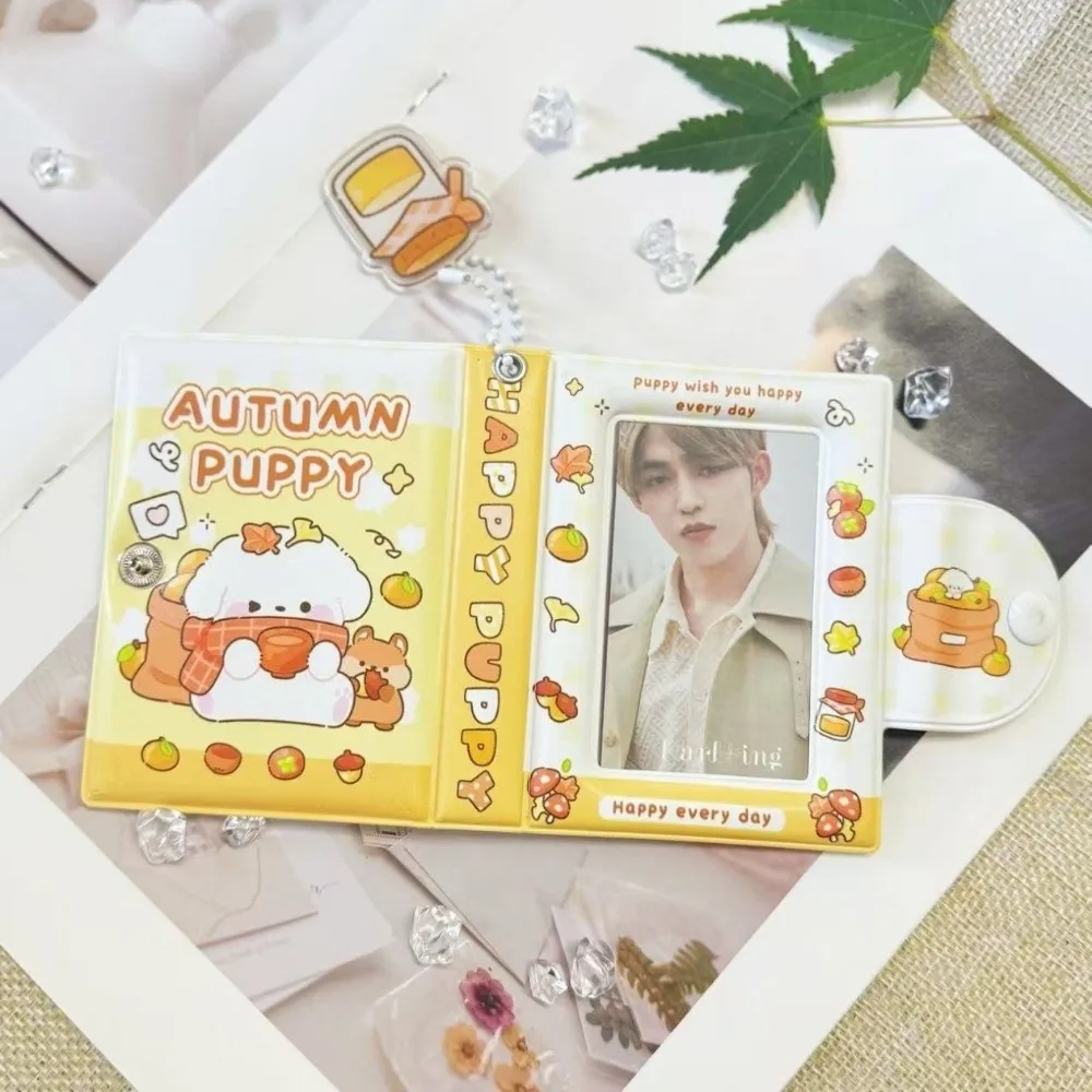 High Quality Cartoon Puppy Card Album PVC 3 Inch Idol Card Collect Book Rose bow Mini Photocard Binder Unisex