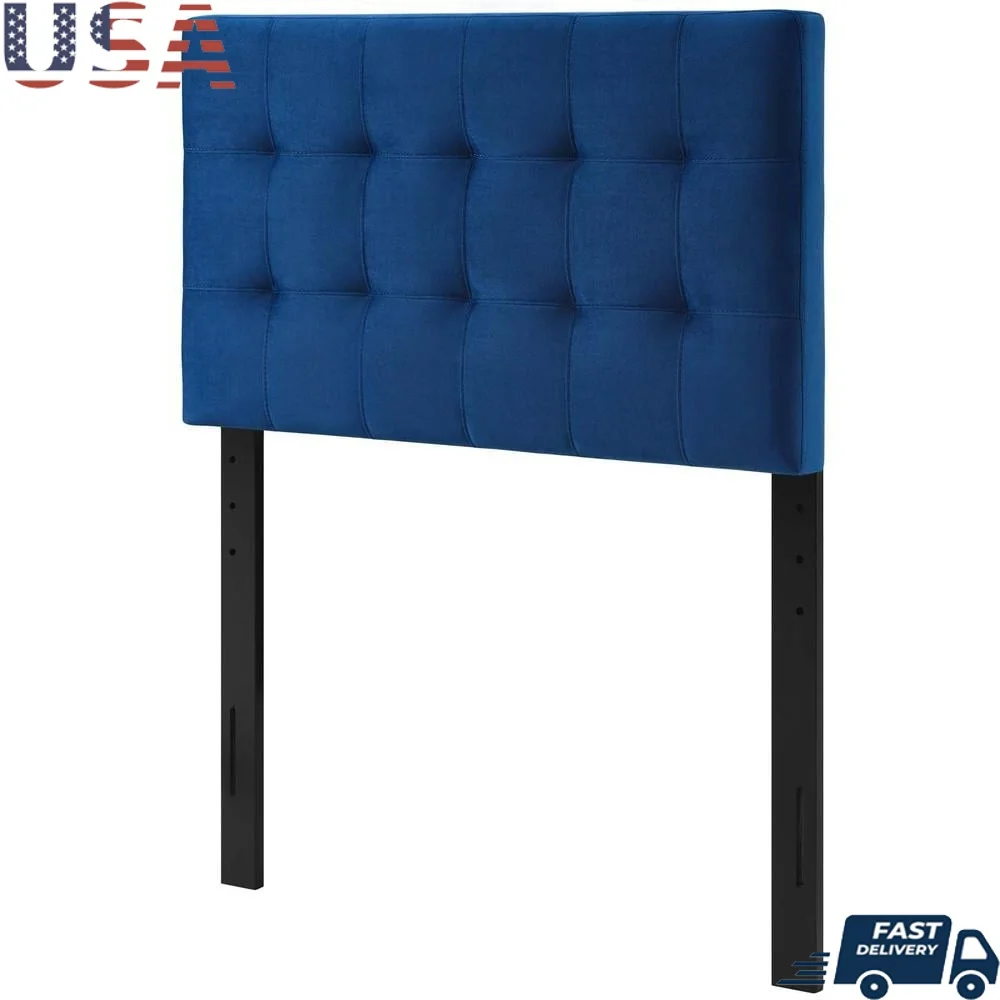 

Luxurious Velvet Twin Headboard Biscuit Tufted Adjustable Height Upholstered Bed Frame Centerpiece Kids Room Guest Room Dorm