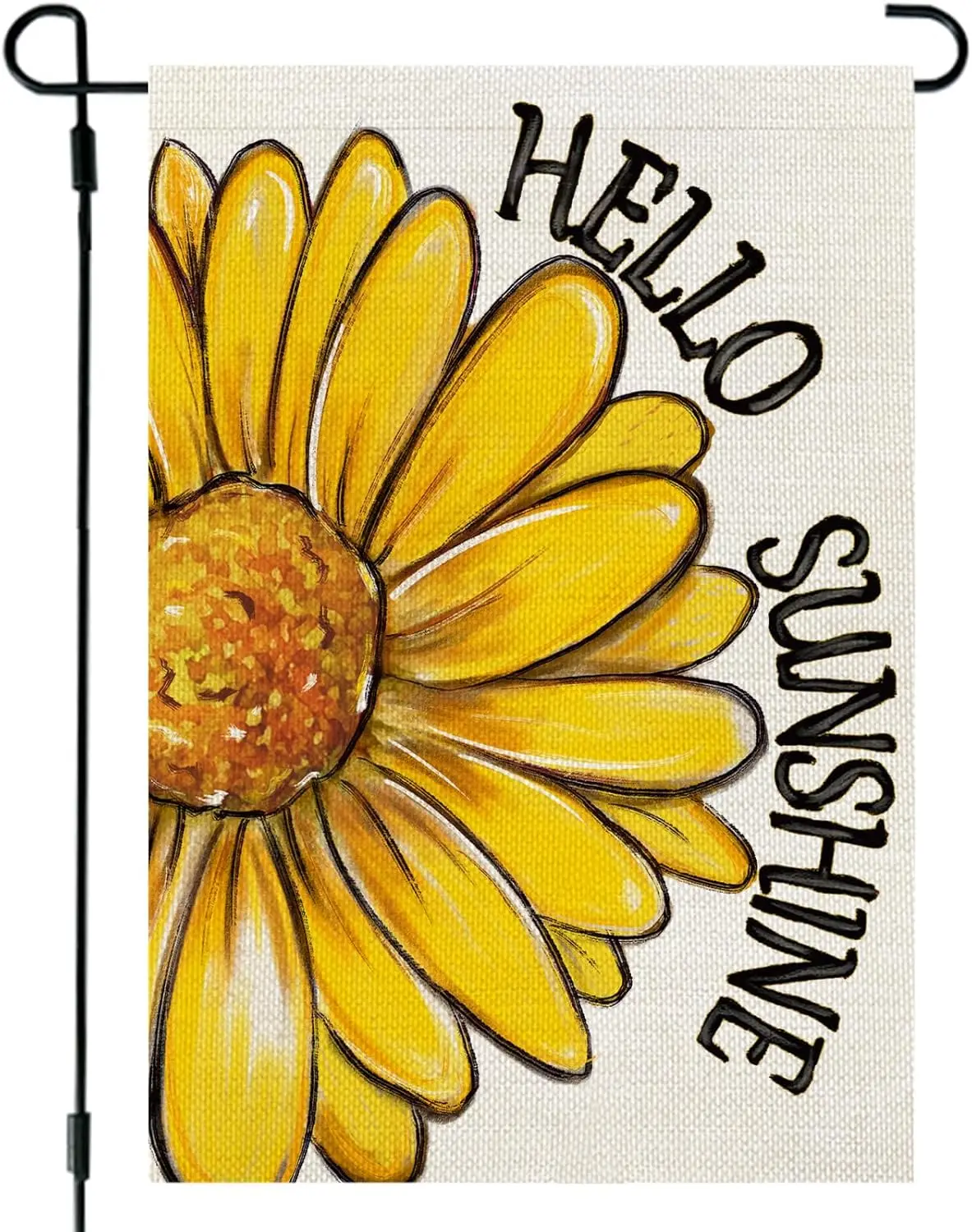 Summer Garden Flag Daisy 12x18 Inch Double Sided Hello Sunshine Small Floral Seasonal Holiday Decoration for Outside Yard (O PPZ