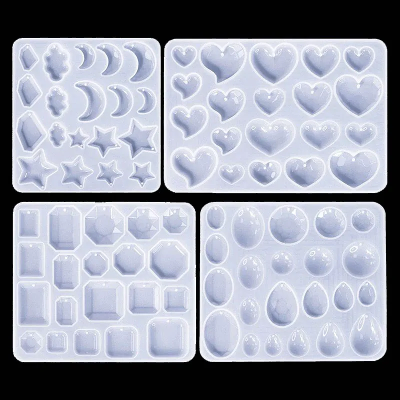 Cabochon klejnot biżuteria silikonowe formy owalne łzy kwadratowe kształty serca gwiazda żywica epoksydowa wisiorek kolczyki dokonywanie odlewów DIY Craft