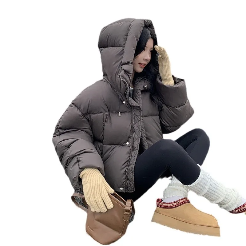 Spot 2025 Winter New Hooded Candy Bread Down Cotton Jacket Women's Thickened Loose Small Man Short Jacket Women's Clothing