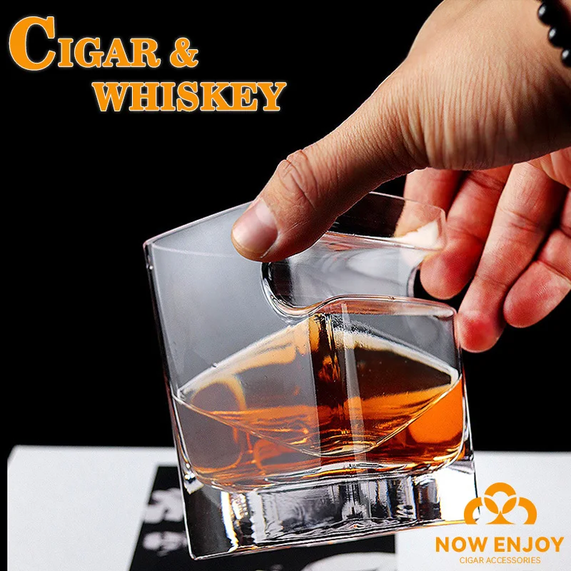 Luxury-Style Whiskey & Cigar Glassware - Creative Thick-bottomed Crystal Glass Wine Glasses - Perfect Gift for Friends
