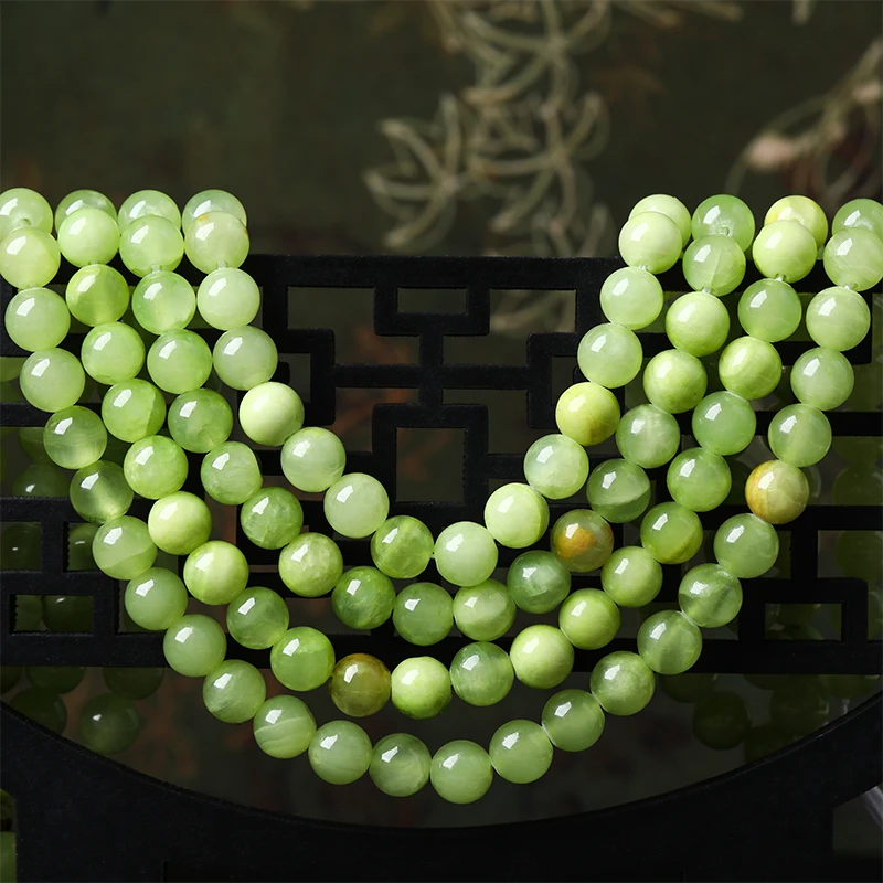 4/6/8/10mm Naturstein Afghanische Grüne Jade Perlen Runde Lose Edelsteine für Schmuckherstellung DIY-Zubehör Armband-Accessoire 15" – Detail 6
