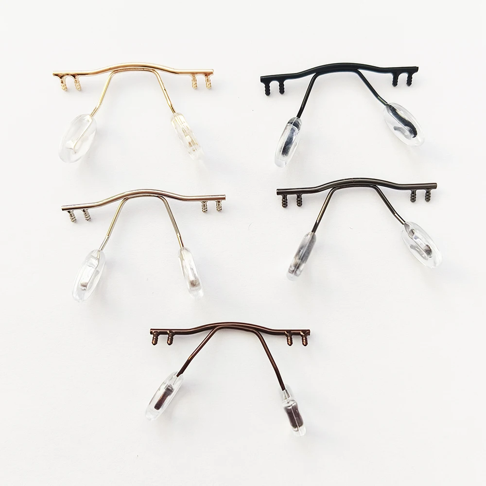

10 pcs Retail Eyewear Bridge Replacement For Rimless Frame Stainless Steel Eyewear Nose Bridges With Nose Pad