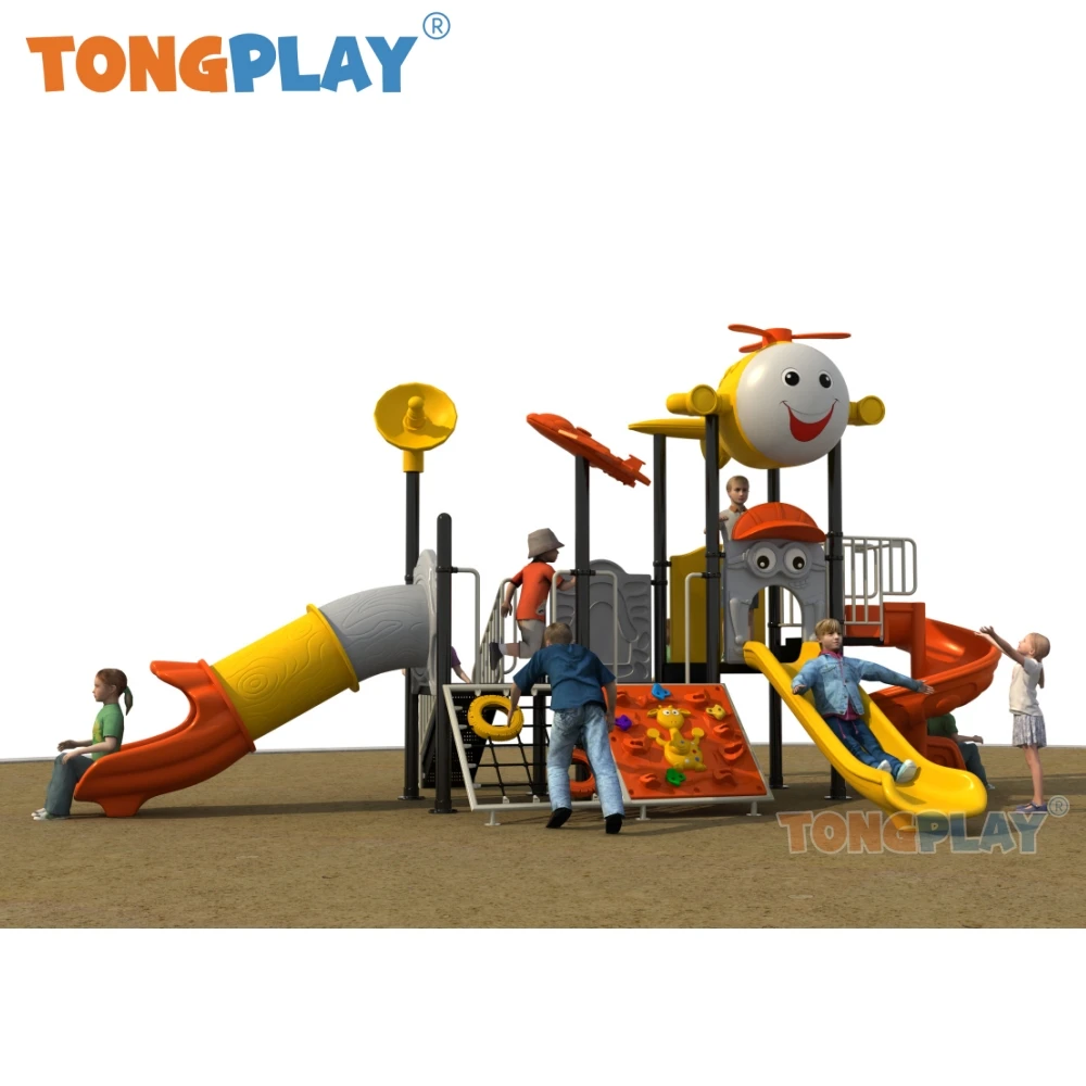 Columpio Tong play factory venta directa, gran espacio, Serie de Castillo, parque de plástico para niños, Tobogán de césped, equipo para niños, patio de juegos al aire libre