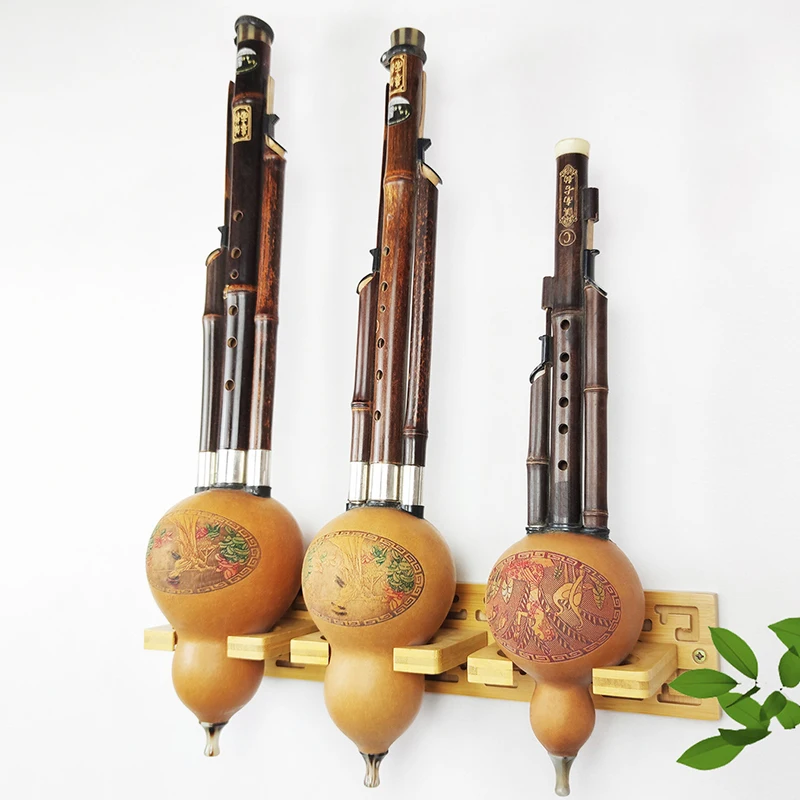 Wall Mounted Hulusi Rack Nan Bamboo Universal Hulusi Stand Wall Hulusis Storage Hanging Hook Shelf Musical Hulusis Display Rack