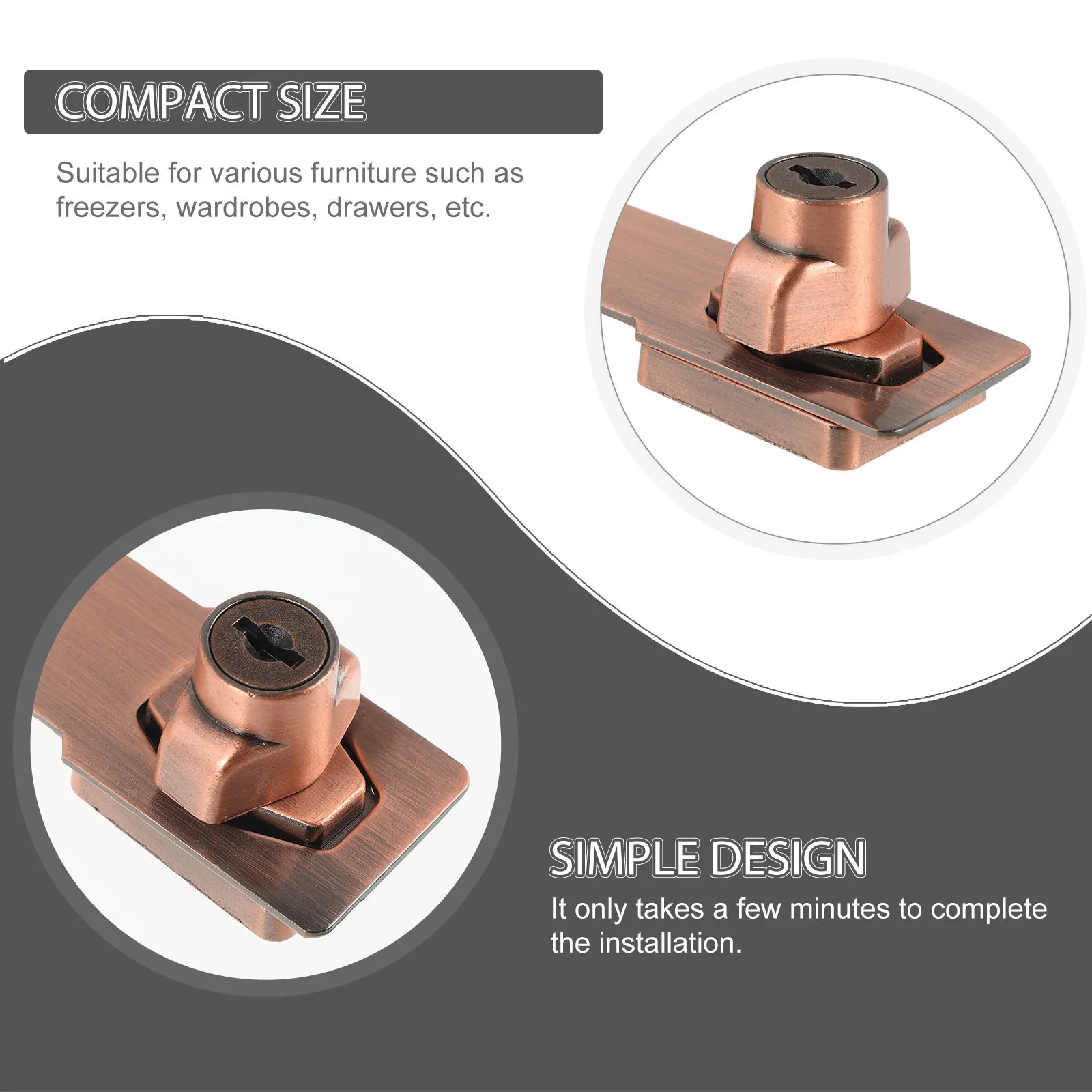 

Cabinet Lock Safety Freezer Refrigerator Drawer Security High Strength Materials Easy Install Elegant Design Freezer Lock