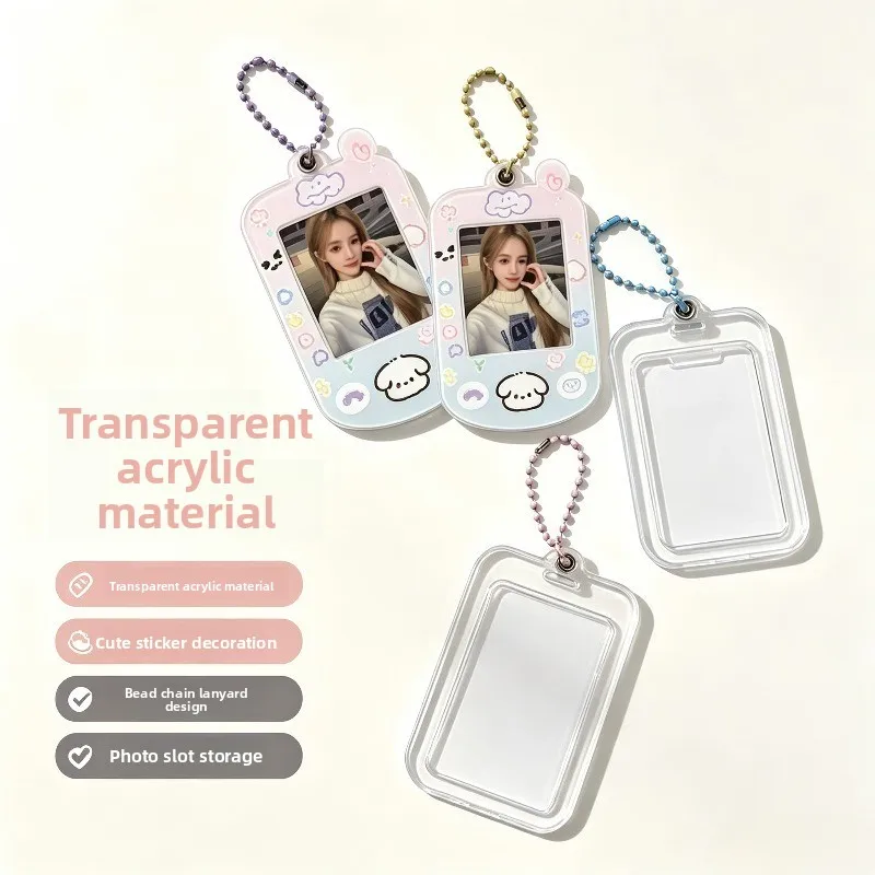 Magnetic 1 Inch ID Photo Card Holder for Phone – Acrylic Hard Sleeve Keychain Bag Charm for Backpack