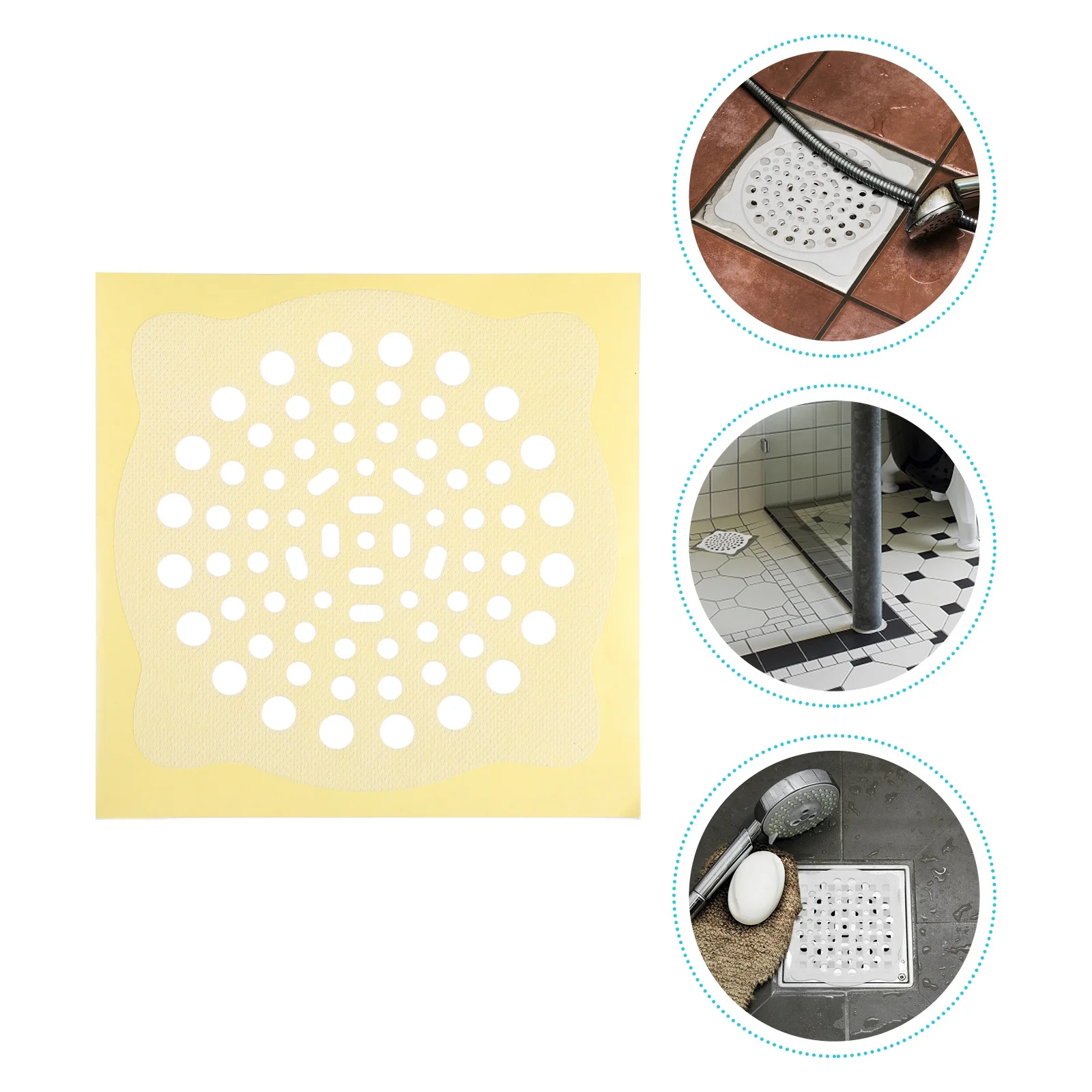 

50Pcs Floor Drain Filtering Stickers Disposable Hair Catcher Anti-Blocking Bathroom Sink Hair Filter Decal Floor Drain Stickers