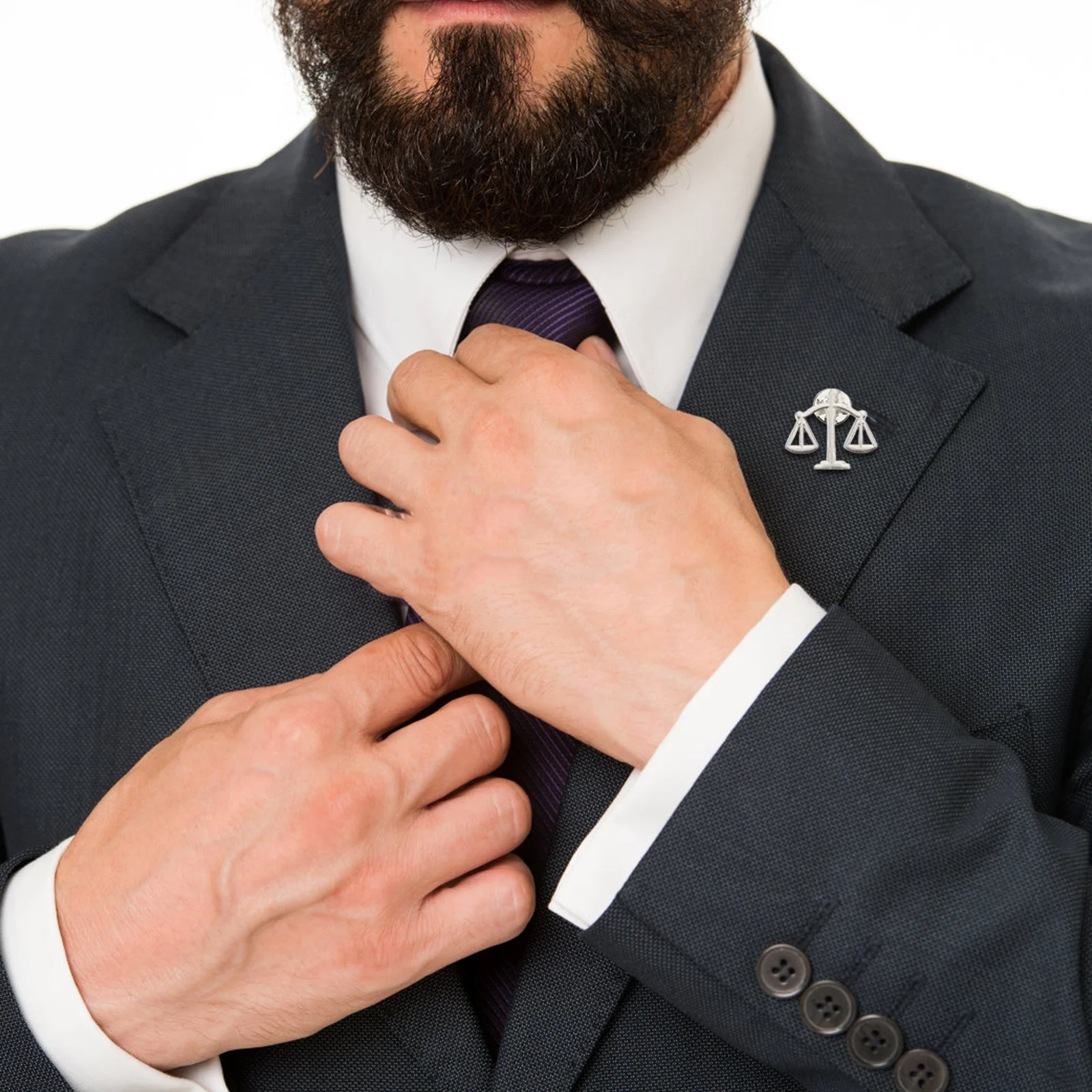 6 قطعة الميزان المعدني التوازن بروش دبوس شارة التلبيب للرجال دعوى المحامي المحكمة ملحق طوق دبابيس كليب الملابس والاكسسوارات