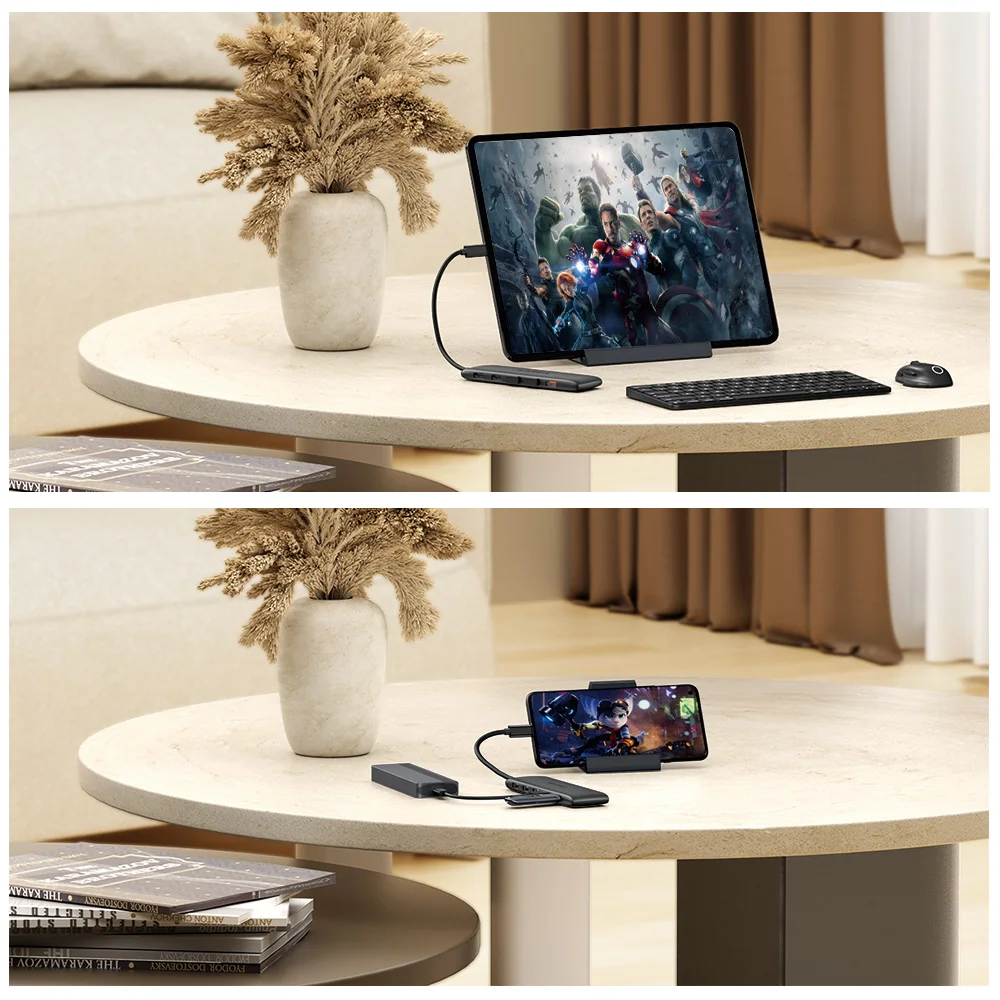Lemorele 4K USB Hub USB C Docking Station Type C to Dual HDMI For Macbook iPad Pro Air M2 M1 Sumsang PC Accessories USB 3.1 HUB
