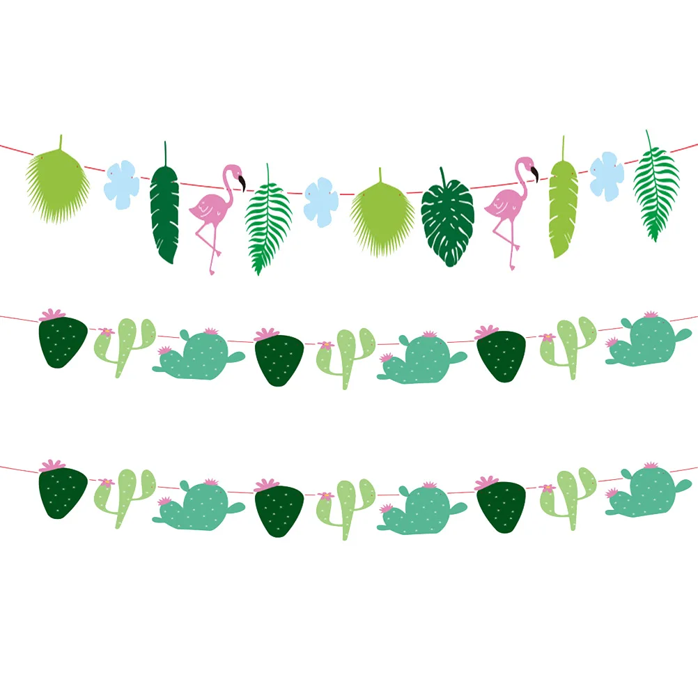 

Flamingo Latte Luau Party Banner Pull The Flag Tropical for Garland Hawaii Theme Supplies Banquet