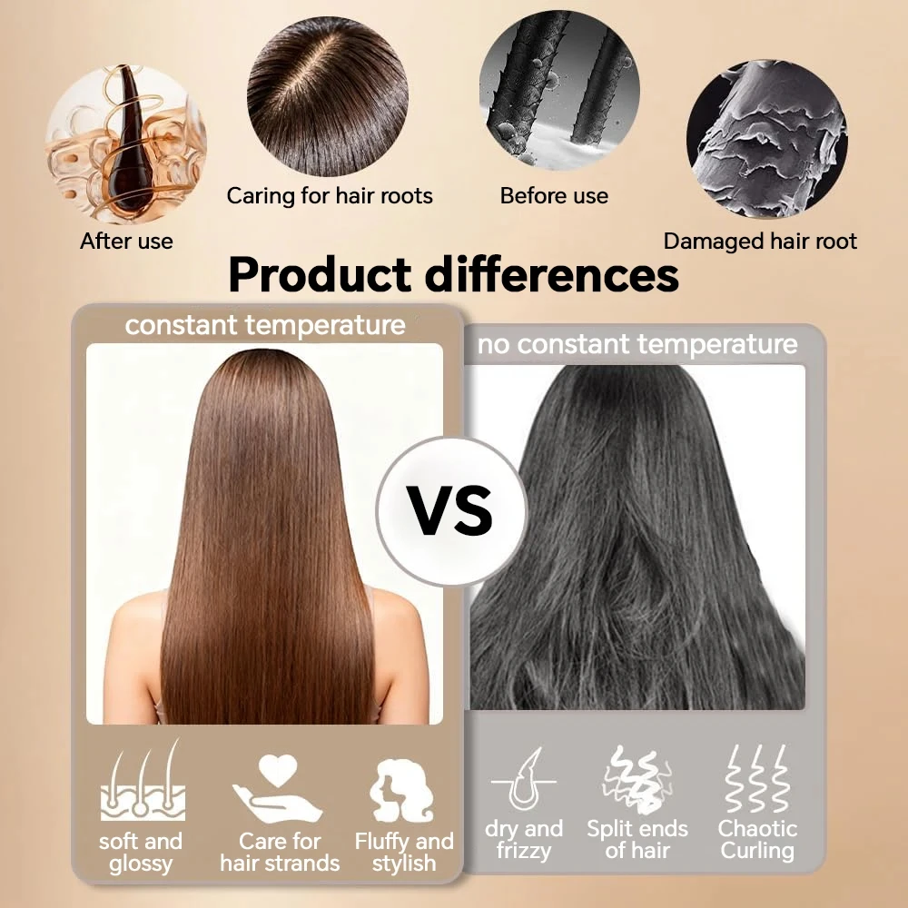 Mini Straightener, Cordless Rechargeable Portable Straightening Comb, Portable Rapid-Heat with 3 Temp Settings for Travel 6