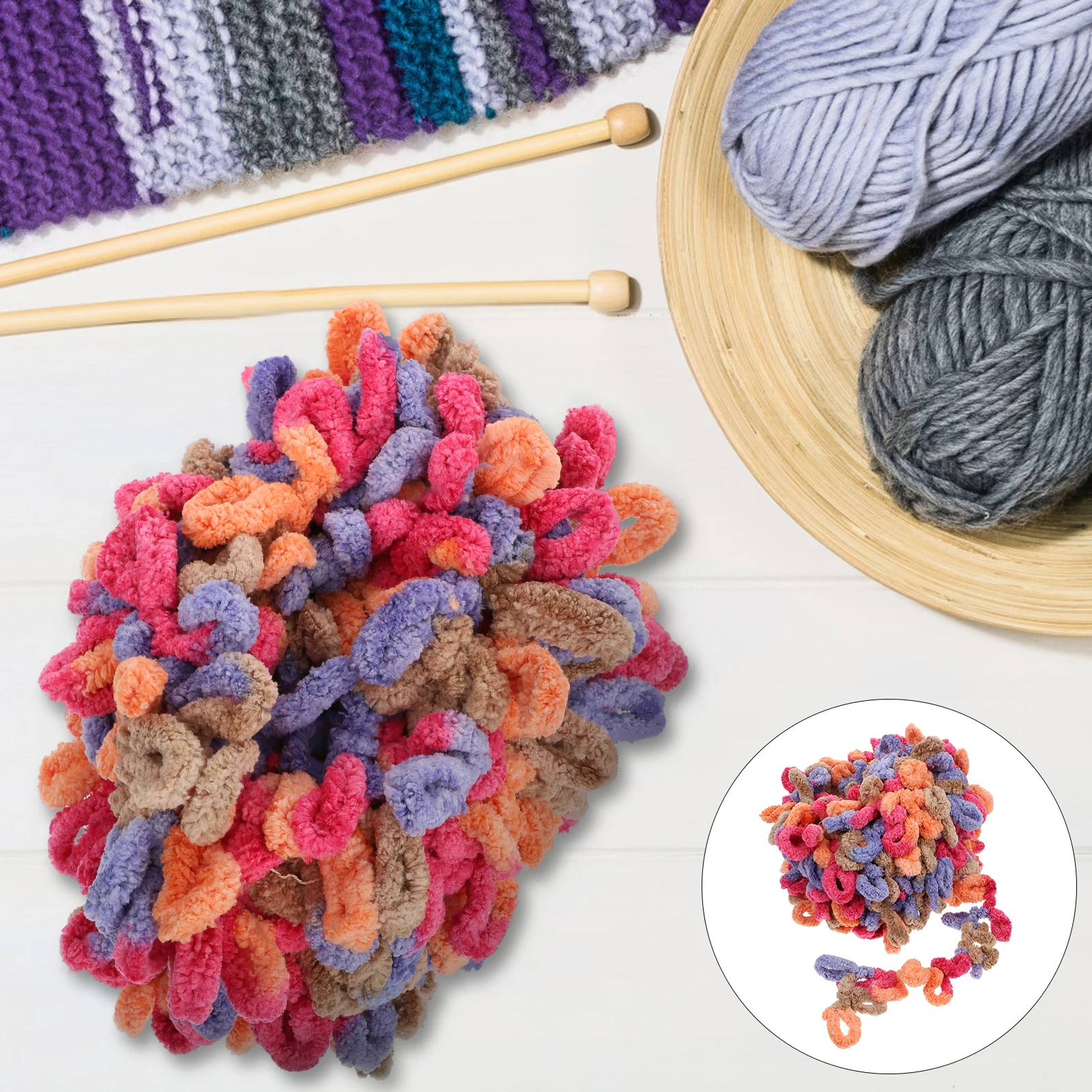 

Finger Knitting Thread Crochet Yarn Wool Scarf Woolen Thicken Polyester Handcrafts Child