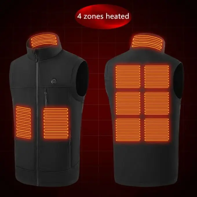 Unisex Electric Heated Vest Men 9 Heating Zones Thermal Clothing Winter Heating Jacket USB Outdoor for Camping Army Green, Black