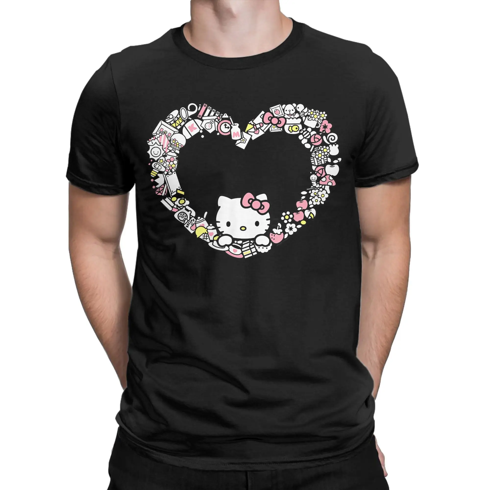 

Hello Kitty Heart Favorite Things T-Shirt Summer T Shirts Male 100% Cotton O-Neck Oversized Clothes Short Sleeve Vintage Tops