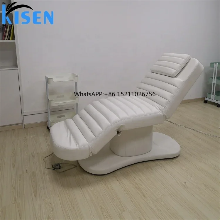 Modern 3 motors milking massage lift table de professional electric eyelash facial SPA cosmetic white beauty salon bed