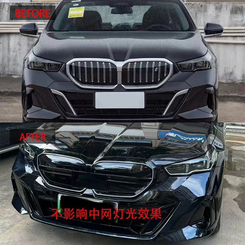 For 2023-2025 BMW I5 M60 Style Paste On Racing Grille Body Kit Without Affecting Original Grille Light Function Gloss Black