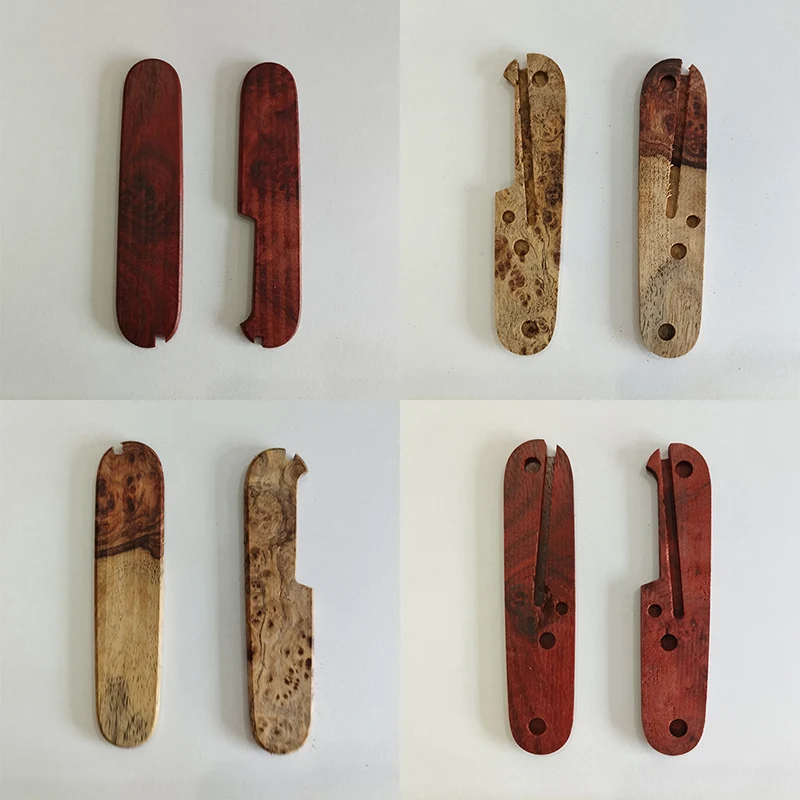 Natural Rosewood With Burl Material 2 Types Knife Handle Patches Scales For 91MM Victorinox Swiss Army Knives Make Replace Part