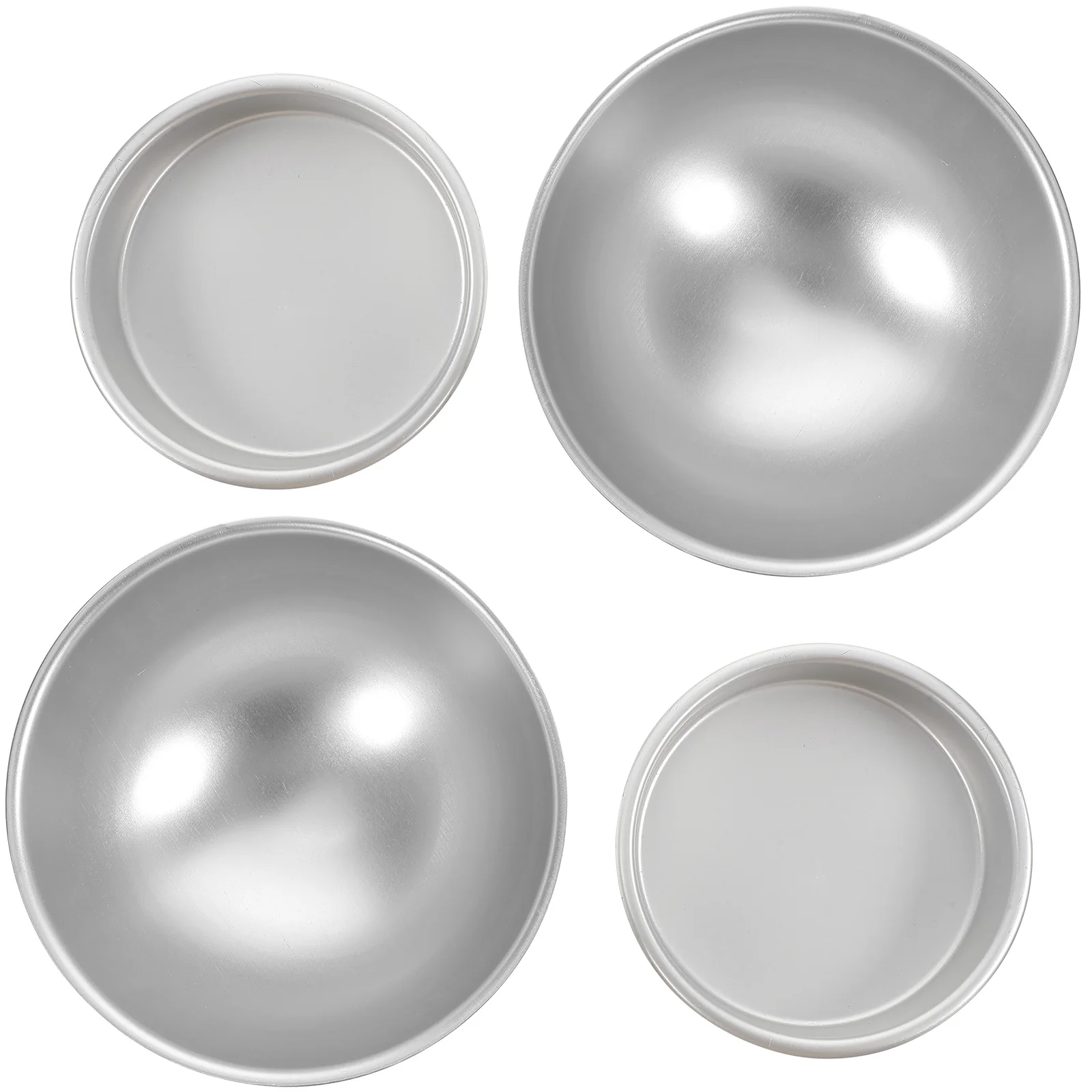 

Spherical Cake Mold 2 Sets Aluminium Alloy Baking Pan Hemispherical Shape Easy Demold DIY Tool For Chocolate Lollipop Making