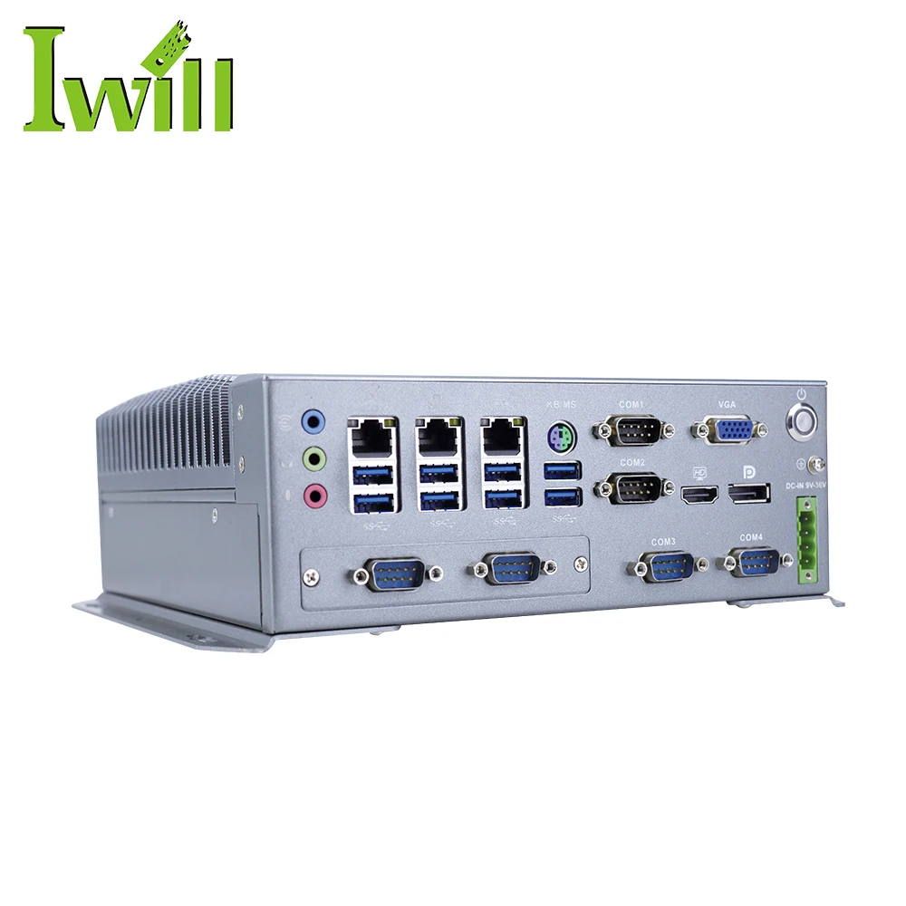 New Arrival Fanless Mini PC Core I3 I7 Processor DDR4 6COM 3*1000M LAN Rugged Industrial Computer for Embedded Computer