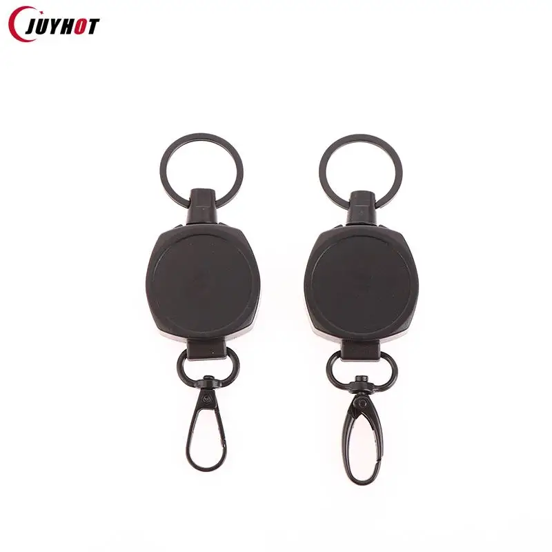 

Outdoor Automatic Retractable Wire Rope Luya Tactical Keychain Clip Pull Recoil Sporty Key Ring Anti Lost ID Card Holder