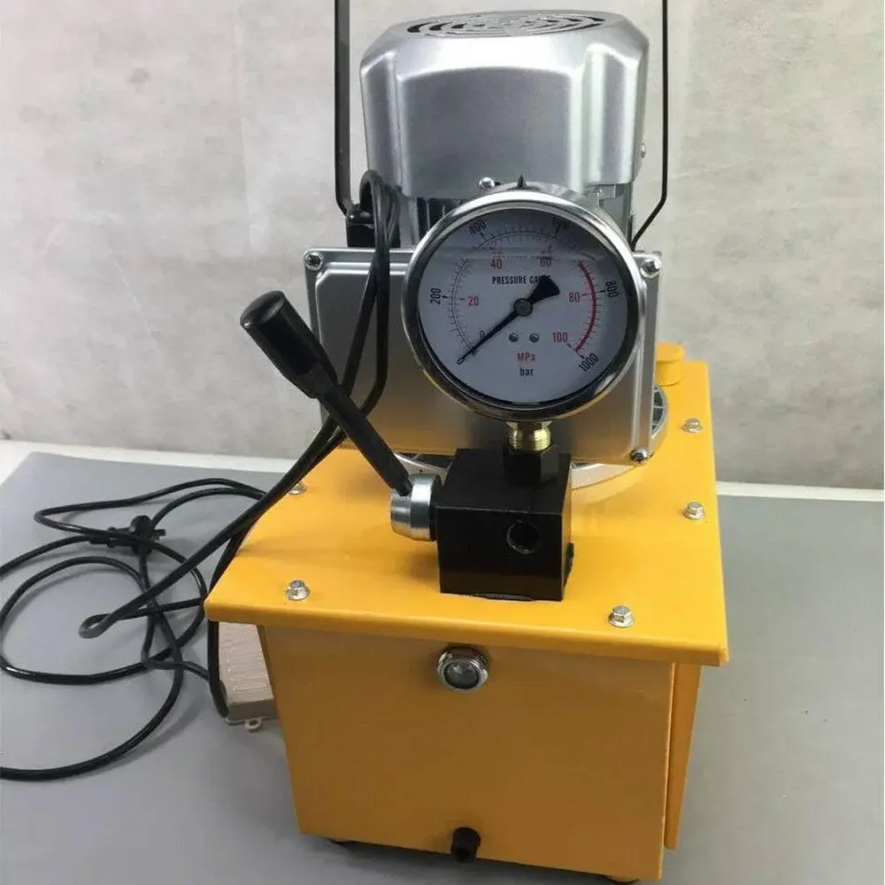 750W Electric Hydraulic Pump Power Unit 7L 10000PSI with Manual Valve Pedal Mag 2Mpa - 70Mpa