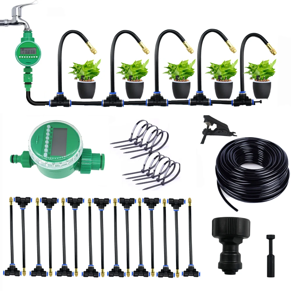 DIY Misting System For Lawn Garden Irrigation/Universal Adjustable Atomizing Sprayer/5-20M Kit Water Mister