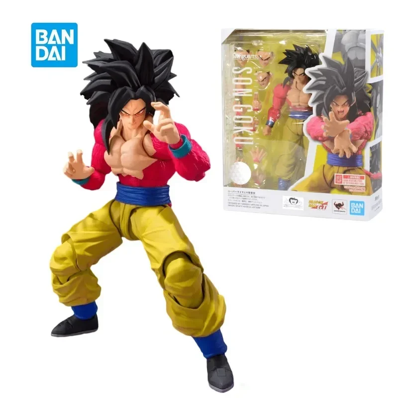 In Stock Bandai Original Dragon Ball Z SHF Super Saiyan 4 DBZ SSJ4 Son Goku Action Figure Anime Figurals Brinquedos Toys Model