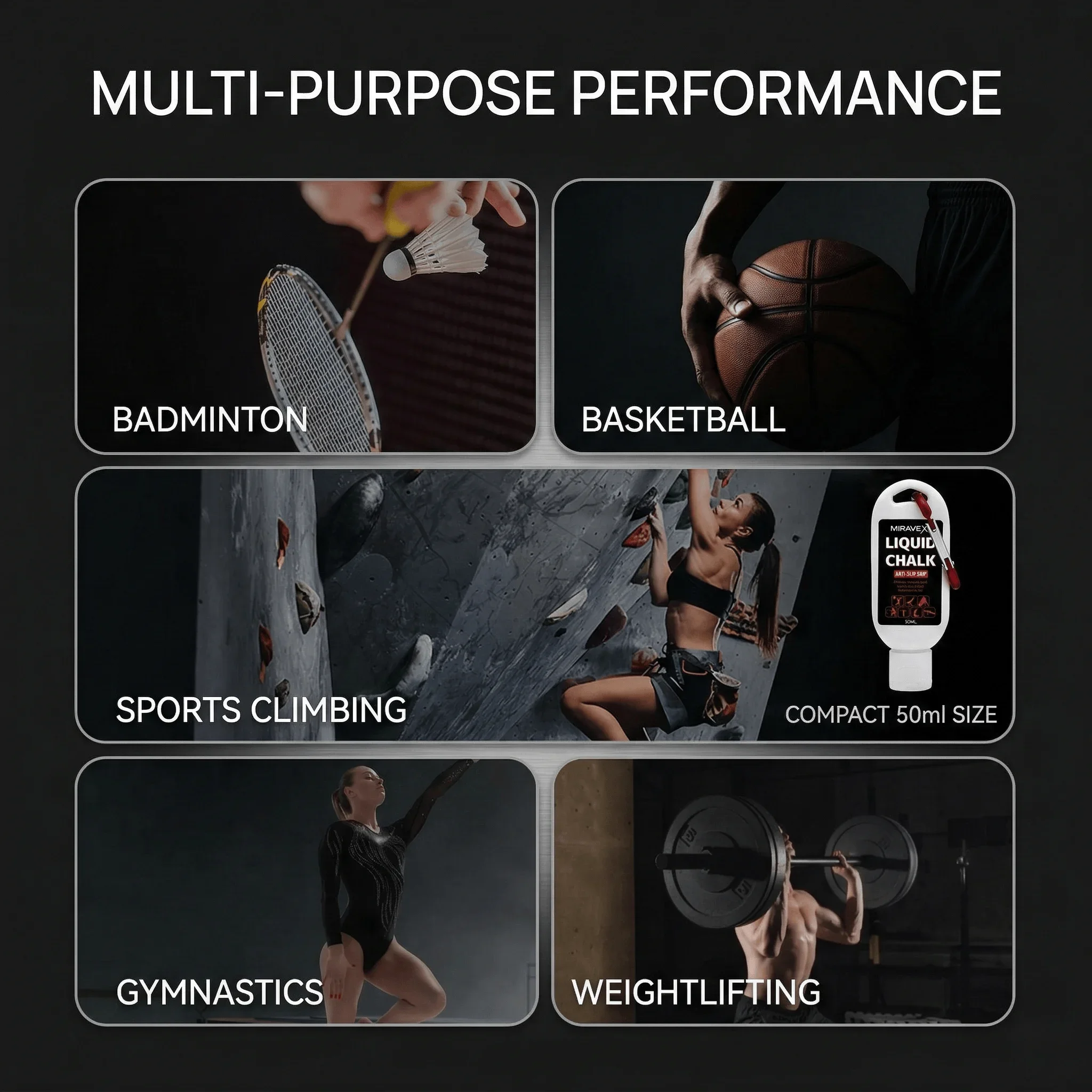 Rutschfeste Flüssigkreide, schnelltrocknende Sportgriffkreide für Klettern, Gymnastik, Gewichtheben, Kraftsport, Pole Dance – Detail 7
